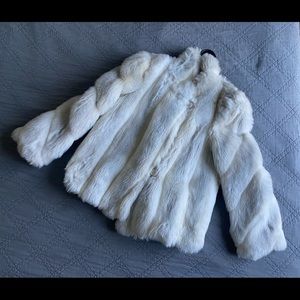 Avec Tu by Glenoit Luxury White Faux Fur Mink Coat / Faux Mink Winter Jacket